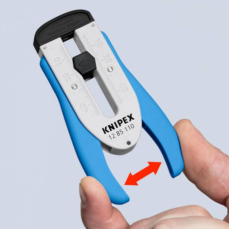 Herramienta de pelado de cables de fibra óptica de 4 1/4" KNIPEX - 12 85 110 SBA