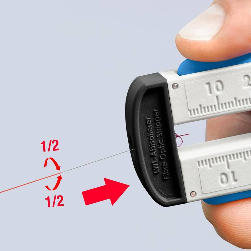 Herramienta de pelado de cables de fibra óptica de 4 1/4" KNIPEX - 12 85 110 SBA