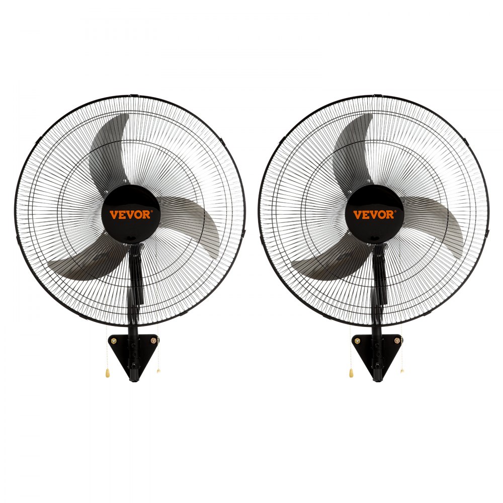 VEVOR Wall Mount Fan, 2 PCS 20 inch Oscillating, 3-speed High Velocity Max. 4000 CFM Industrial Wall Fan for Indoor, Commercial, Residential, Warehouse, Greenhouse, Workshop, Basement, Garage,Black - GYBGSFS2JT20XQYKAV1
