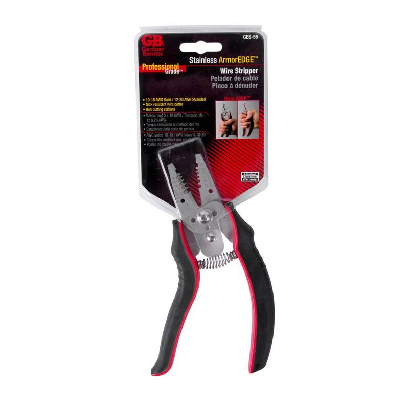 Gardner Bender 10-18 AWG Pelacables de borde de armadura de acero inoxidable - GES-55