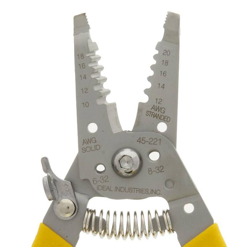 Pelacables/cortador de acero inoxidable IDEAL con mango curvado, 10-18 AWG sólido, 16-26 AWG trenzado - 45-221