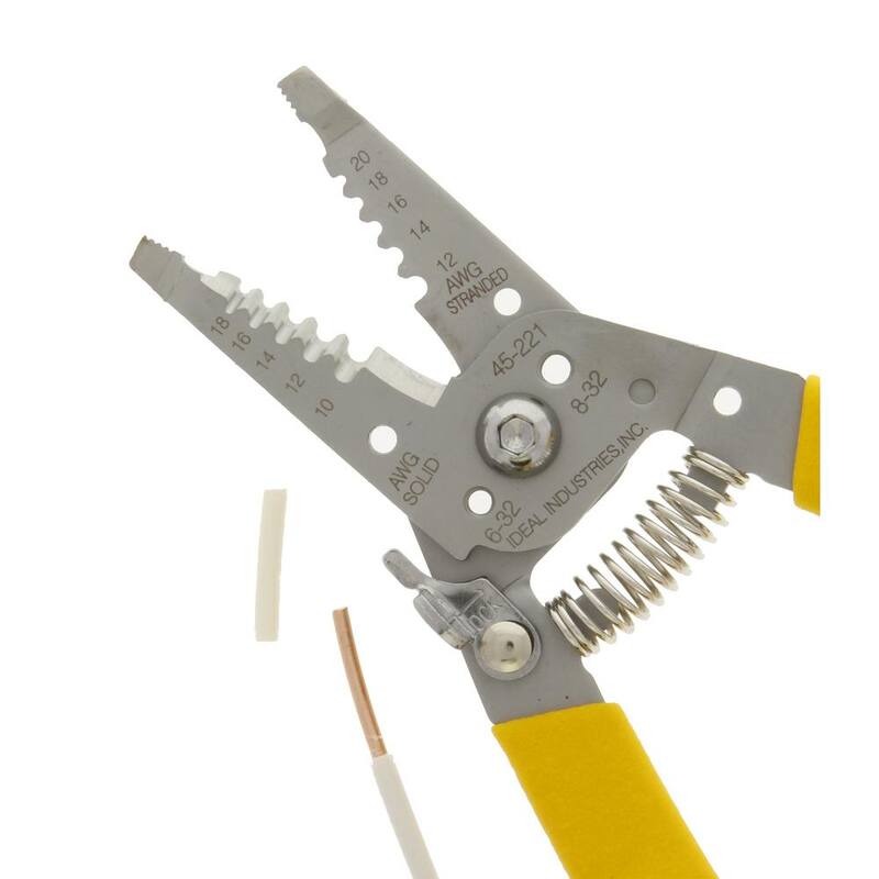 Pelacables/cortador de acero inoxidable IDEAL con mango curvado, 10-18 AWG sólido, 16-26 AWG trenzado - 45-221