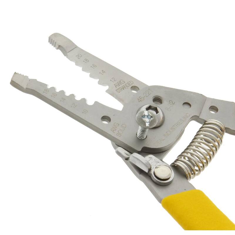 Pelacables/cortador de acero inoxidable IDEAL con mango curvado, 10-18 AWG sólido, 16-26 AWG trenzado - 45-221