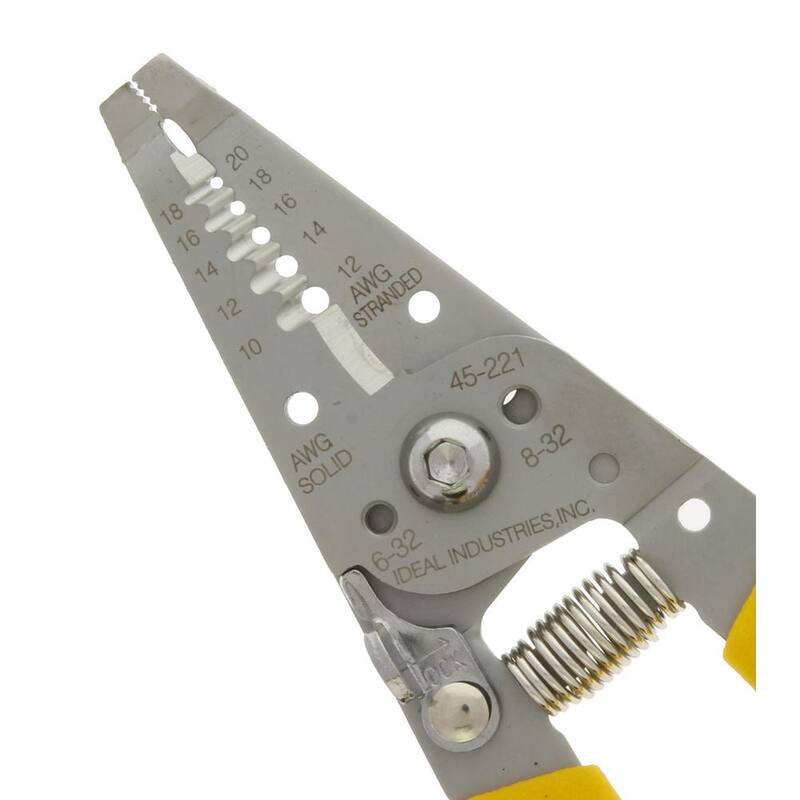 Pelacables/cortador de acero inoxidable IDEAL con mango curvado, 10-18 AWG sólido, 16-26 AWG trenzado - 45-221