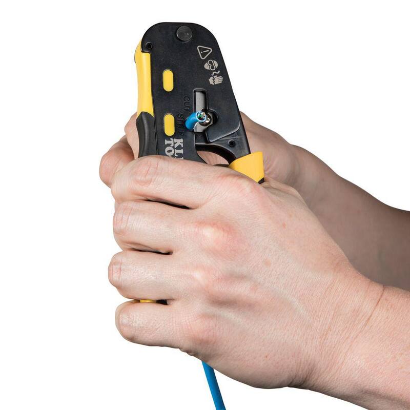 Herramienta de Engarzado / Pelado / Corte de Cable Ethernet de Trinquete Klein Tools, para Pasar a Través (VDV226-110) - VDV226-110