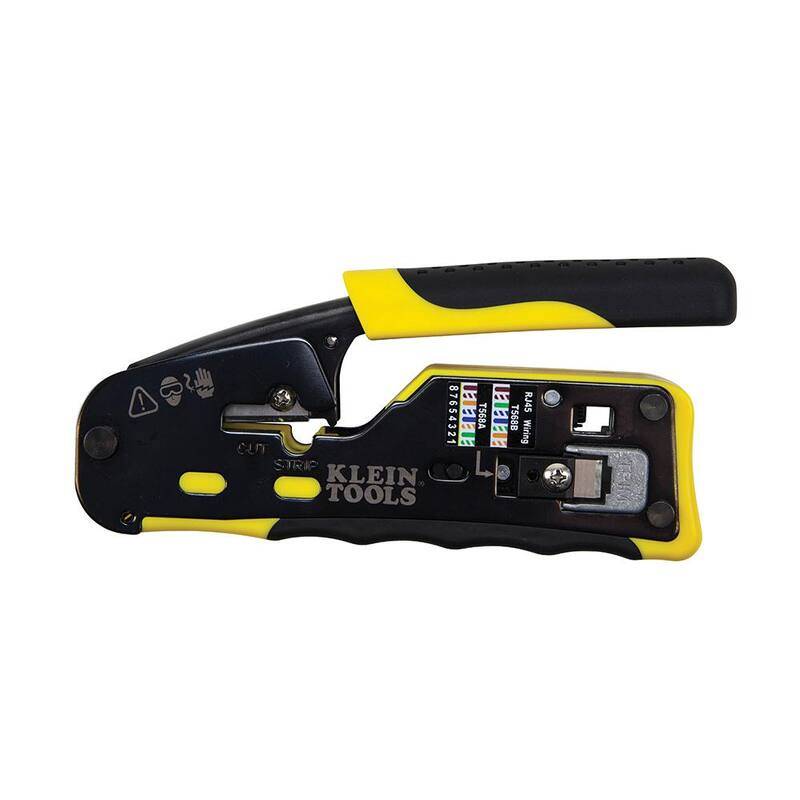 Herramienta de Engarzado / Pelado / Corte de Cable Ethernet de Trinquete Klein Tools, para Pasar a Través (VDV226-110) - VDV226-110