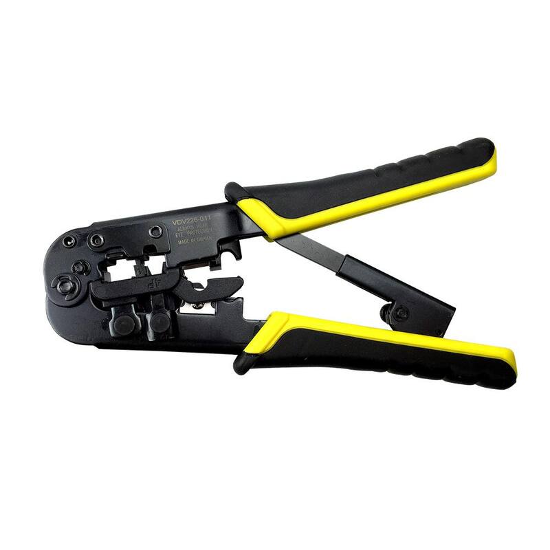 Herramienta de engarzado, pelado y corte para cables de datos con trinquete de Klein Tools, Ethernet RJ45, Datos/Voz/Video - VDV226011SEN