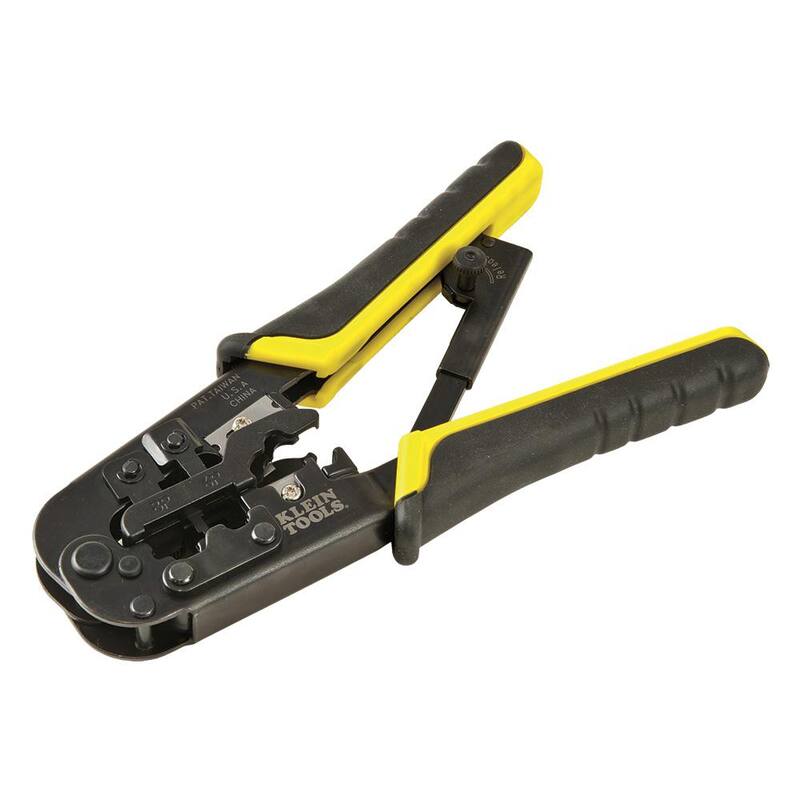 Herramienta de engarzado, pelado y corte para cables de datos con trinquete de Klein Tools, Ethernet RJ45, Datos/Voz/Video - VDV226011SEN