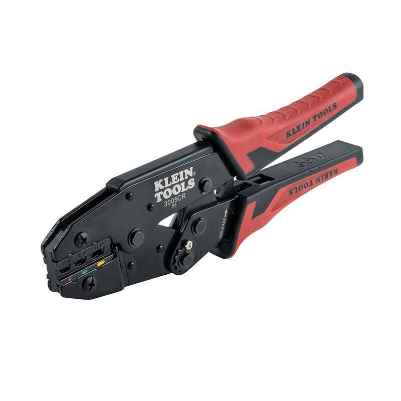 Herramienta de engarzado de trinquete Klein Tools, Terminales aislados de calibre 10-22 AWG - 3005CR