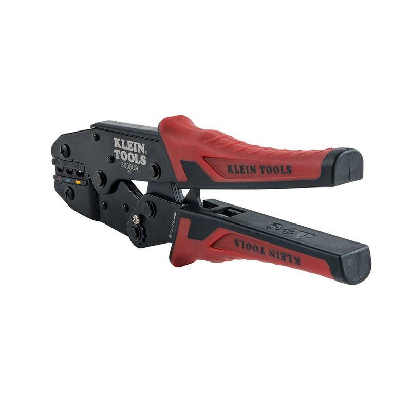 Herramienta de engarzado de trinquete Klein Tools, Terminales aislados de calibre 10-22 AWG - 3005CR