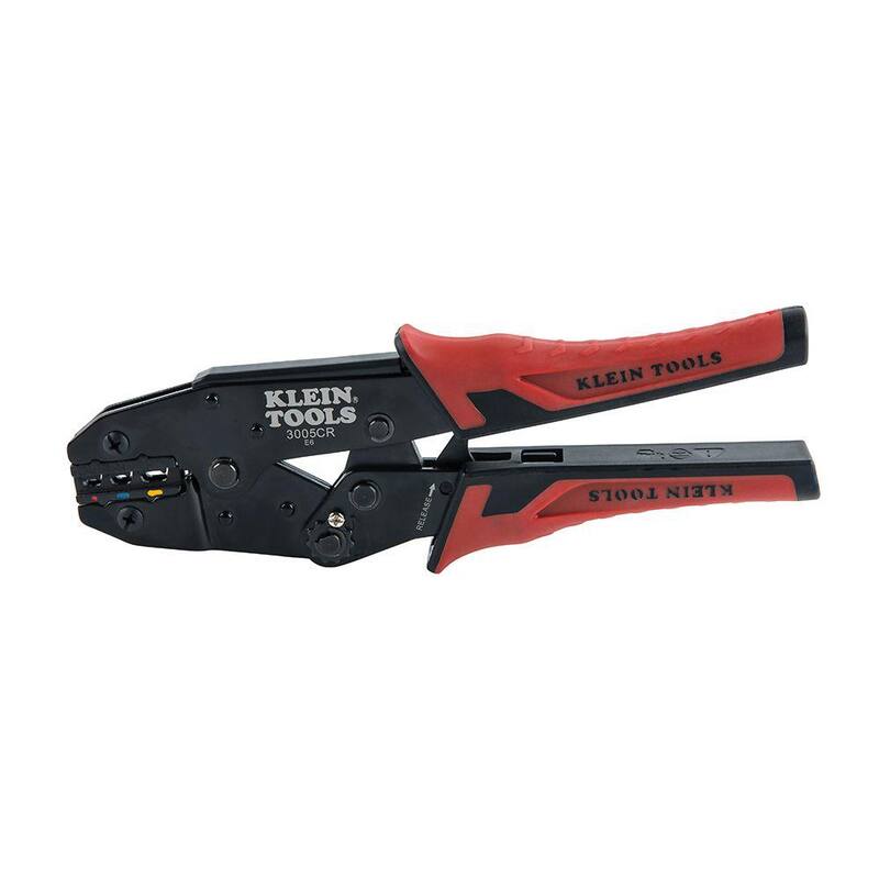 Herramienta de engarzado de trinquete Klein Tools, Terminales aislados de calibre 10-22 AWG - 3005CR