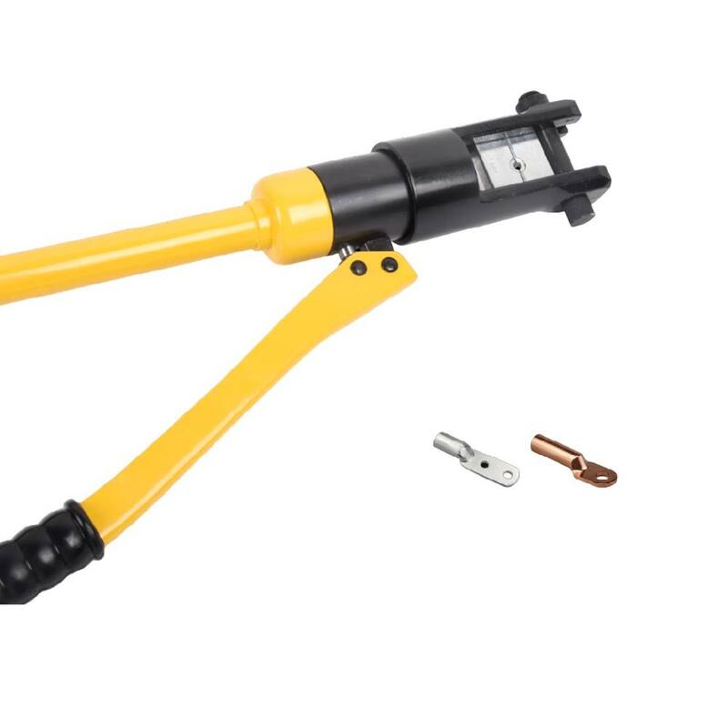 Herramienta prensadora hidráulica para terminales eléctricos de manguito de 16T Etokfoks con batería de 9 AWG a 600 MCM, carrera de 0.87 y 13 pares de dados - MLSA04-2LT007.