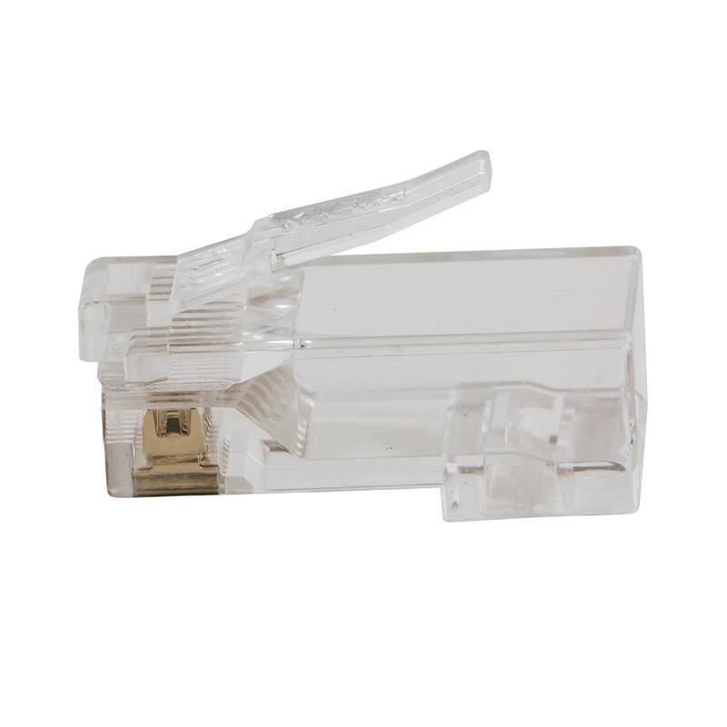 Herramienta de engarce modular pasante con trinquete de Klein Tools y (paquete de 20) enchufes de datos modulares pasantes CAT5e - M2O41327KIT