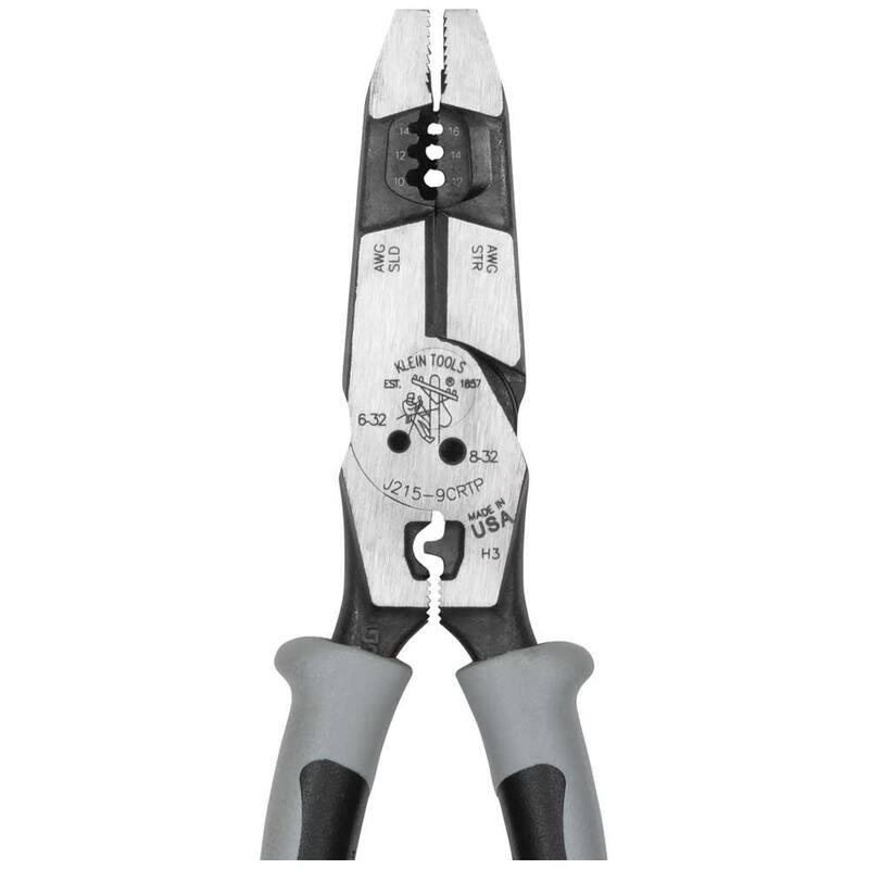 Pinzas híbridas Klein Tools con crimpeadora, extractor de cinta de pescado y pelacables - J2159CRTP