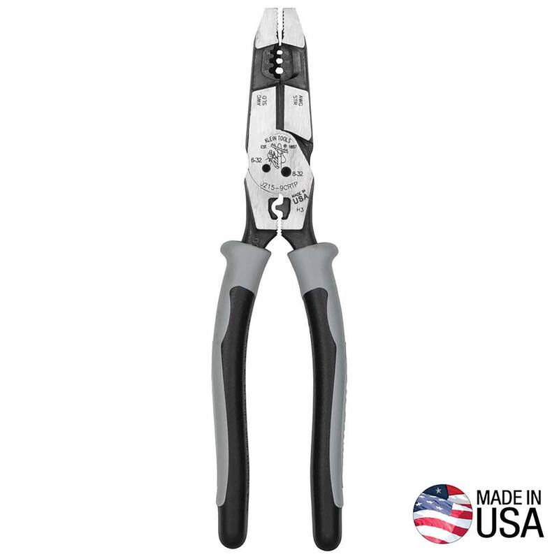 Pinzas híbridas Klein Tools con crimpeadora, extractor de cinta de pescado y pelacables - J2159CRTP