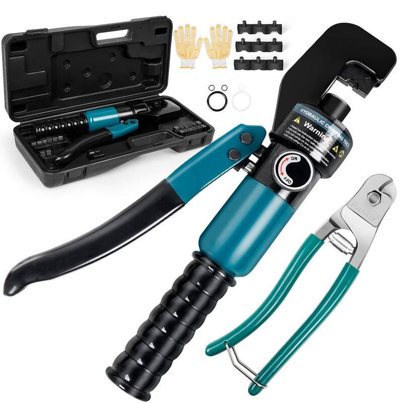 Herramienta de prensado terminal hidráulico Etokfoks con terminal de cable de batería y 9 pares de dados - MLSA04-2LT314