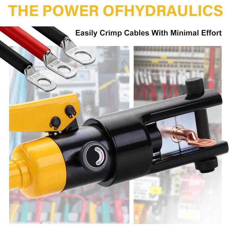 
Lukyamzn 20 in. 16T Hidráulico Cable Lug Crimper Hidráulico Crimper de Mano Terminal Eléctrico Cable Kit de Herramientas de Alambre c/13 Troqueles - SA04-327B022