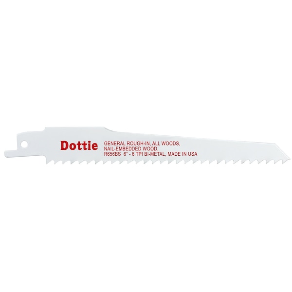 Dottie 6" L x General Rough-In, All Woods, Nail-Embedded Woods Cutting Reciprocating Saw Blade - R656BS
