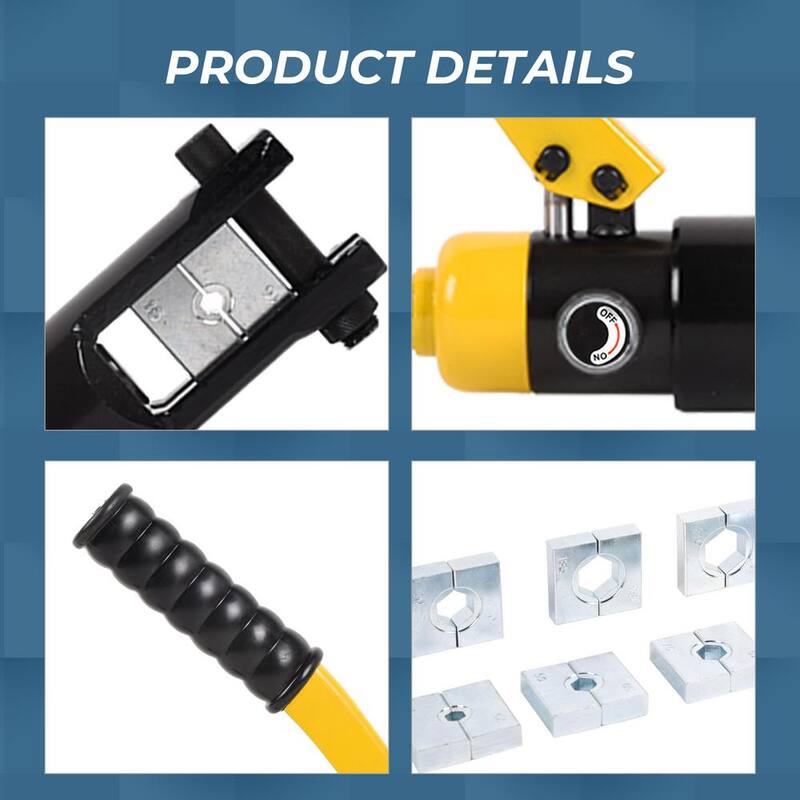 Herramienta hidráulica de engarce de cables Etokfoks 14T con 8 AWG-4/0 AWG y 8 pares de dados - MLSA04-2LT315