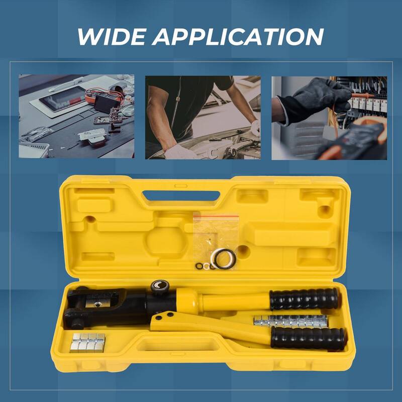 Herramienta hidráulica de engarce de cables Etokfoks 14T con 8 AWG-4/0 AWG y 8 pares de dados - MLSA04-2LT315