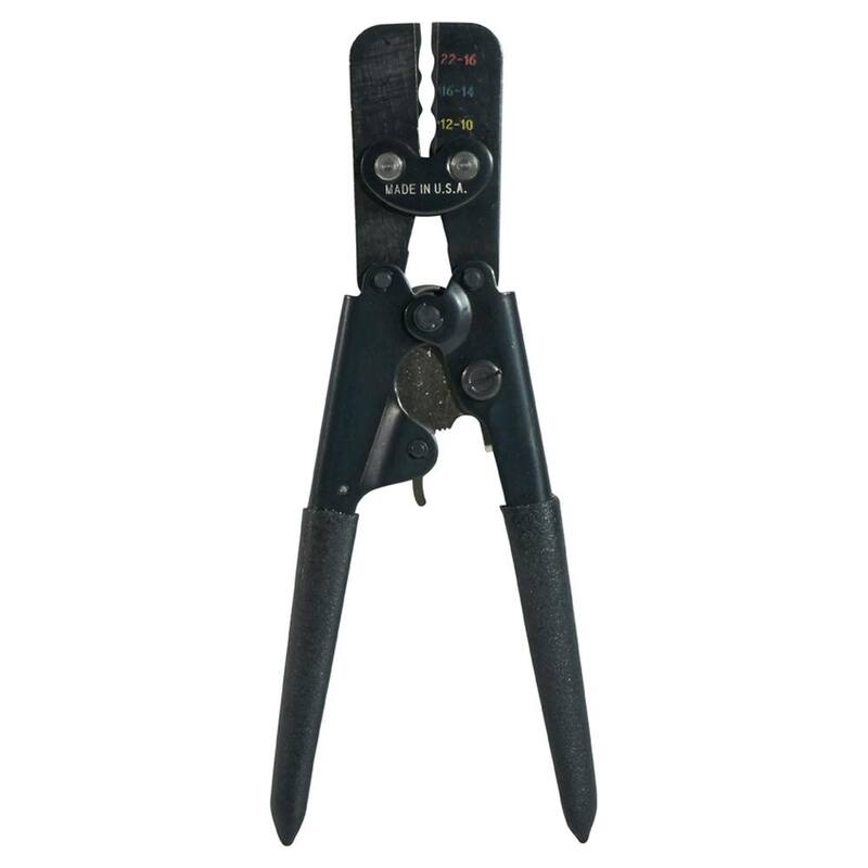 Klein Tools 9 in. Crimpadora de trinquete de ciclo completo para terminales aislados - T1715