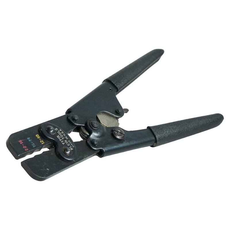 Klein Tools 9 in. Crimpadora de trinquete de ciclo completo para terminales aislados - T1715