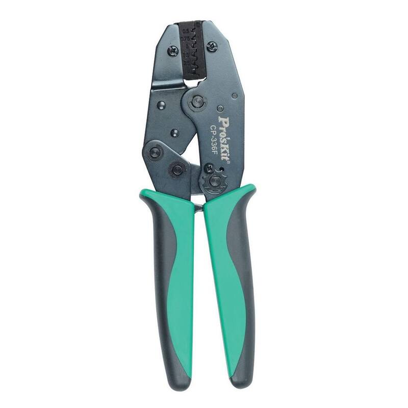 Herramienta de engaste con trinquete Pro'sKit para terminales de alambre AWG 22-12 - 300-001