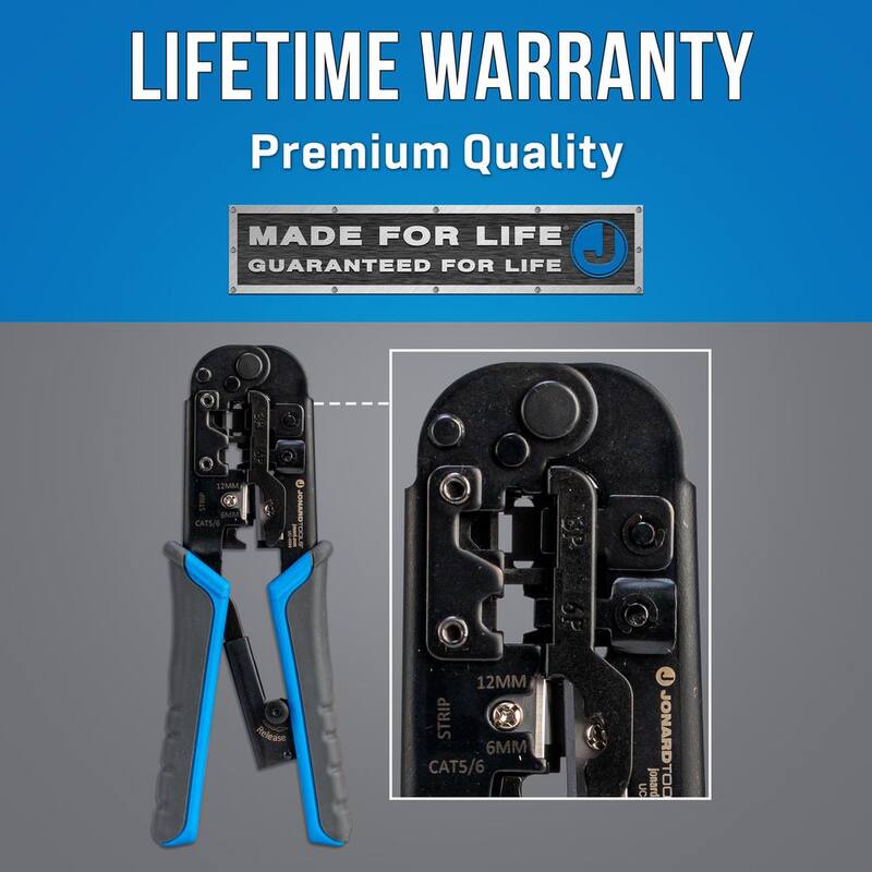 Herramienta de engastado modular Jonard RJ11, RJ12, RJ45 de paso a través de 6 en 1 - UC-4569
