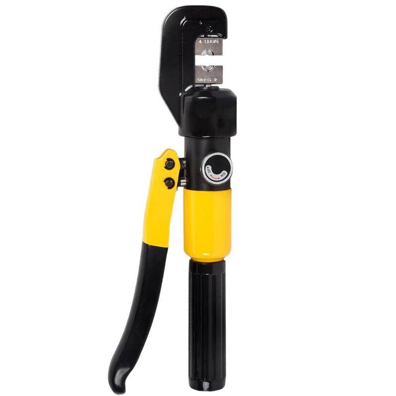 Herramienta de prensado hidráulico de cables Etokfoks 10T con 0.43 pulgadas de recorrido, con 12-2/0AWG y 9 juegos de matrices, YQK-70 - MLSA04-2LT313
