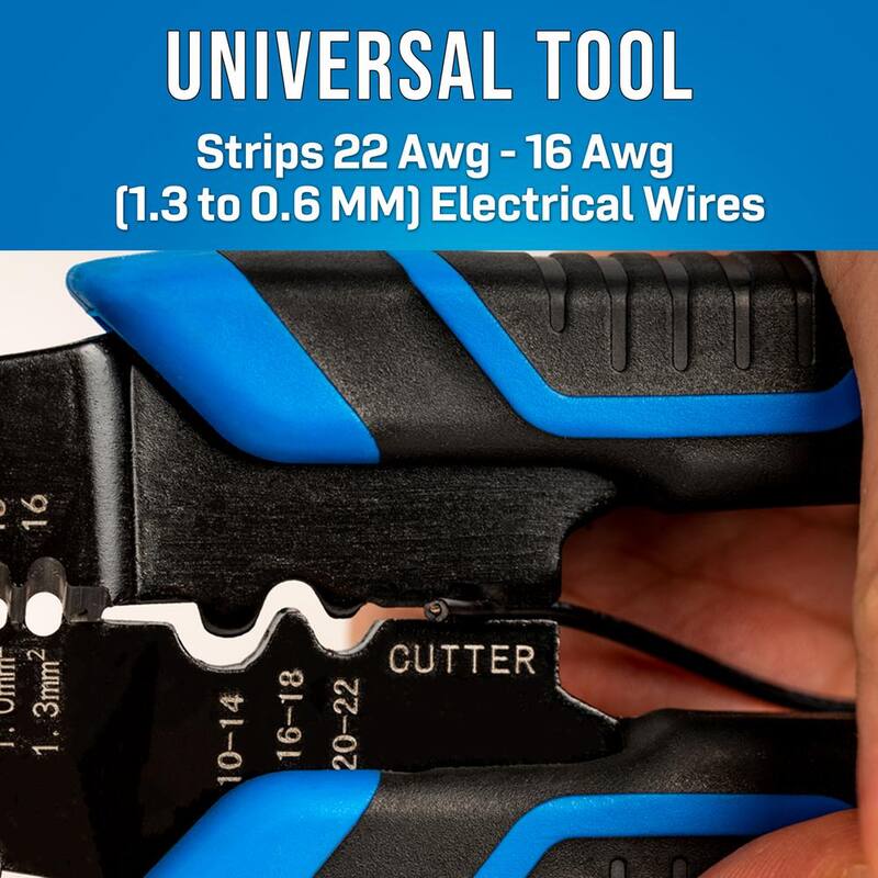 Kit de terminales de anillo/lengüeta sin soldadura de 178 piezas de JONARD TOOLS con empalmes de tope, terminales de anillo, lengüeta y pala, y herramienta de prensado de terminales PEX - TCK-178X