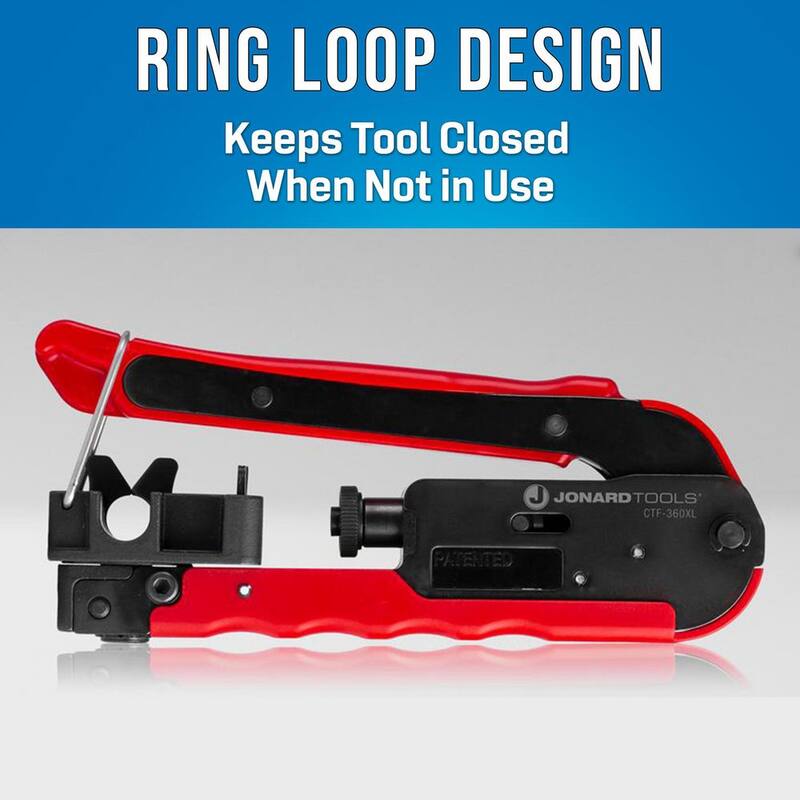 JONARD TOOLS Herramienta de Compresión de 360 Grados para Conectores largos RG6 y RG11 - CTF-360XL