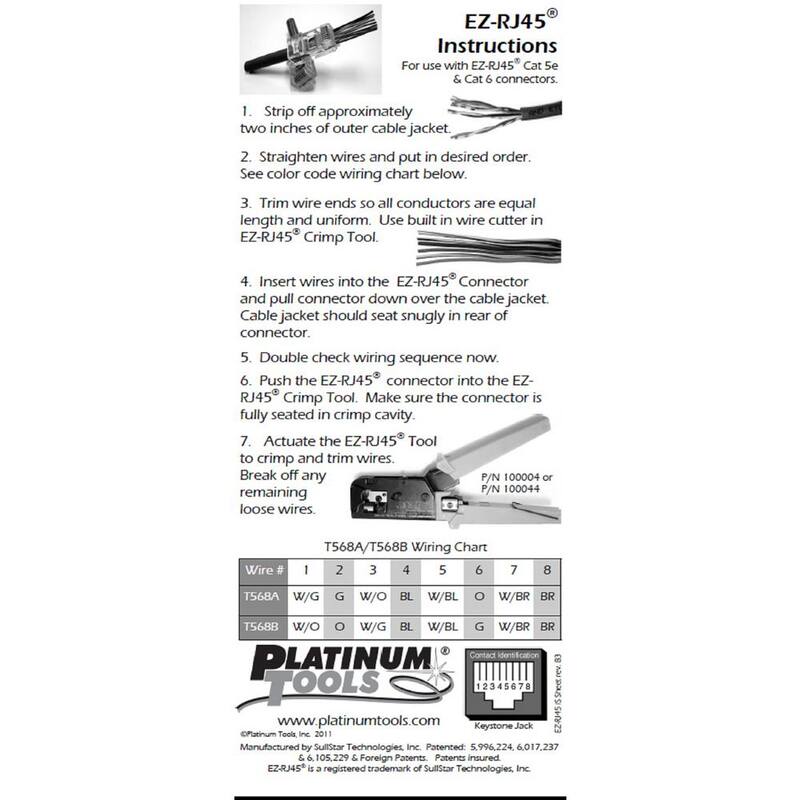 Herramienta de engarce Platinum Tools EZ-RJ45 con paquete combo de 24 conectores - 100008