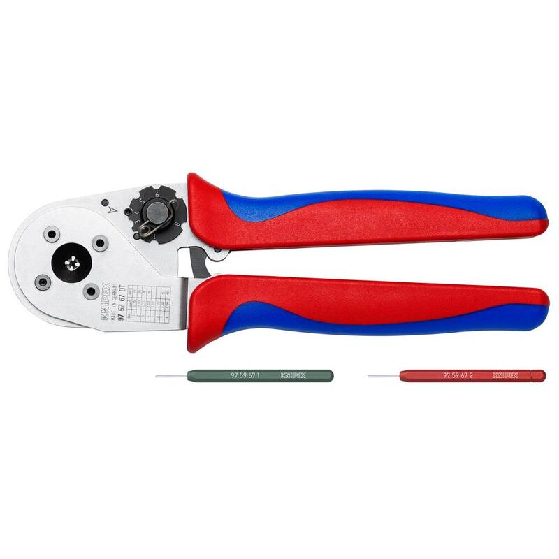Pinzas de prensado KNIPEX de 9 pulgadas: Cuatro mandíbulas para contactos DT (Herramienta de prensado PEX) - 97 52 67 DT