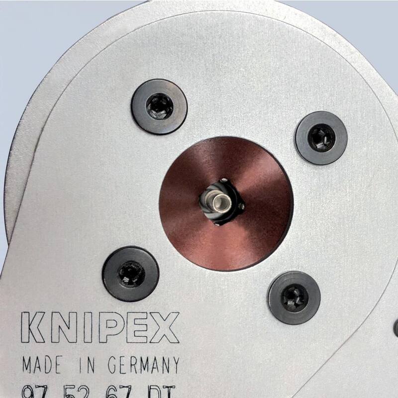 Pinzas de prensado KNIPEX de 9 pulgadas: Cuatro mandíbulas para contactos DT (Herramienta de prensado PEX) - 97 52 67 DT