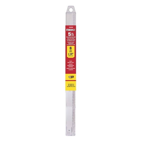 Richelieu Hardware (5-Piece) 12-inch (305 mm) Bi-Metal Reciprocating Saw Blade Set - 812690