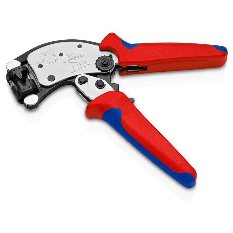 KNIPEX 8 pulgadas KNIPEX Twistor T Crimping Pliers autoajustables para terminales de cable - 97 53 19