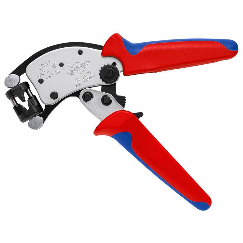 KNIPEX 8 pulgadas KNIPEX Twistor T Crimping Pliers autoajustables para terminales de cable - 97 53 19