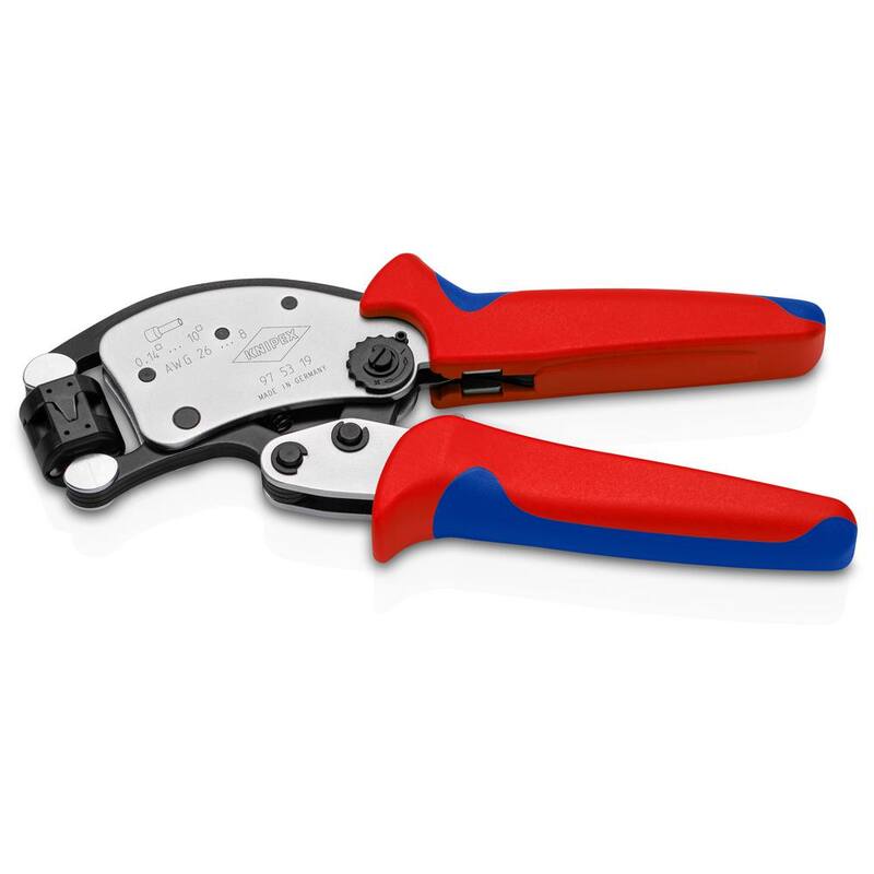 KNIPEX 8 pulgadas KNIPEX Twistor T Crimping Pliers autoajustables para terminales de cable - 97 53 19