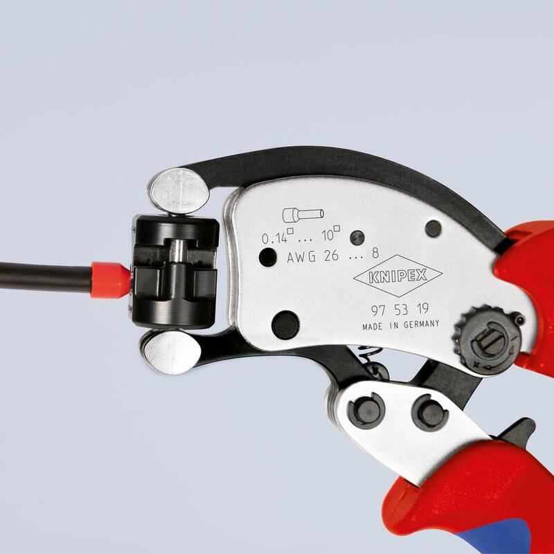 KNIPEX 8 pulgadas KNIPEX Twistor T Crimping Pliers autoajustables para terminales de cable - 97 53 19