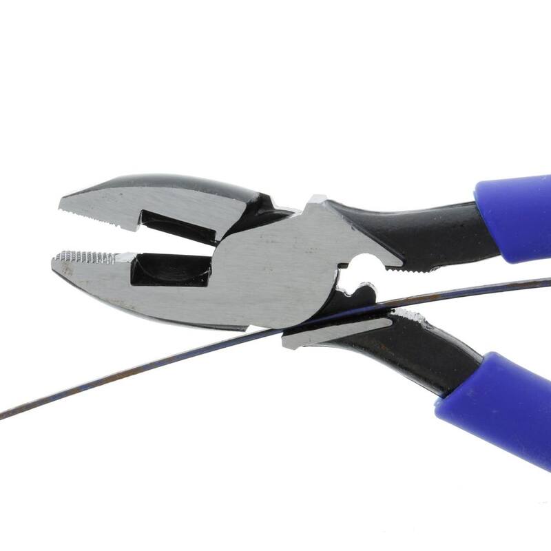 Pinza de electricista IDEAL de 9-1/2 pulgadas con agarre inteligente, punta estilo New England, dados de crimpar y extractor de cinta de pescado - 30-3430.