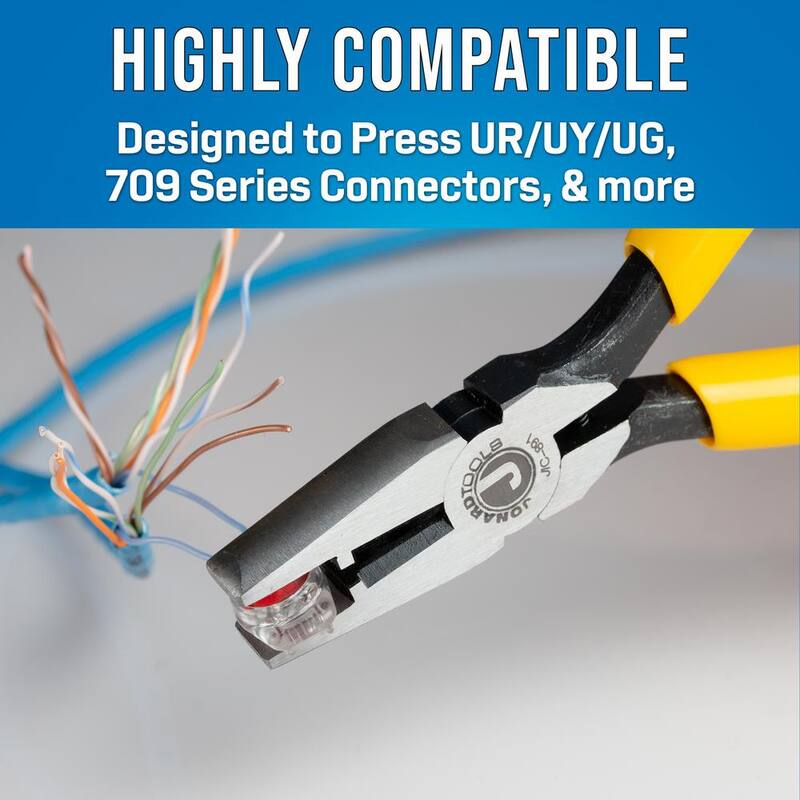 Pinzas para crimpar conectores de 5-13/16 pulgadas con cortador lateral - JIC-891 de JONARD TOOLS.