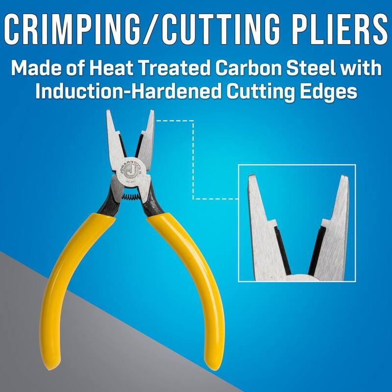 Pinzas para crimpar conectores de 5-13/16 pulgadas con cortador lateral - JIC-891 de JONARD TOOLS.