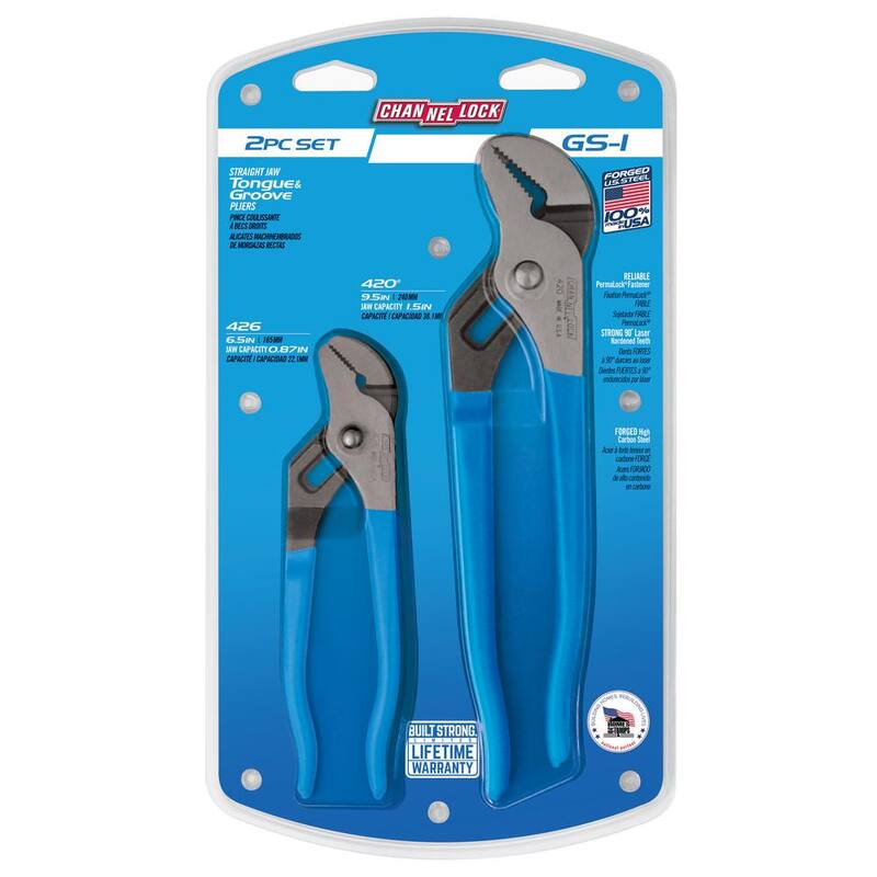 Juego de Tenazas de Ranuras y Lengüeta Channellock de 9.5 pulg. y 6.5 pulg. - GS-1