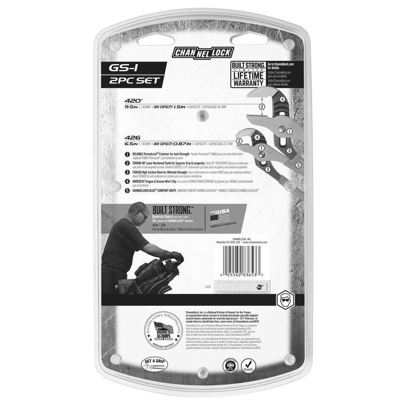 Juego de Tenazas de Ranuras y Lengüeta Channellock de 9.5 pulg. y 6.5 pulg. - GS-1