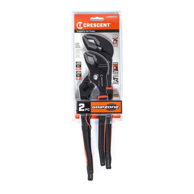 Set de alicates de lengüeta y ranura en forma de V de 10 y 12 pulgadas con agarre de material dual en forma de luna creciente - RT400SGSET2-05
