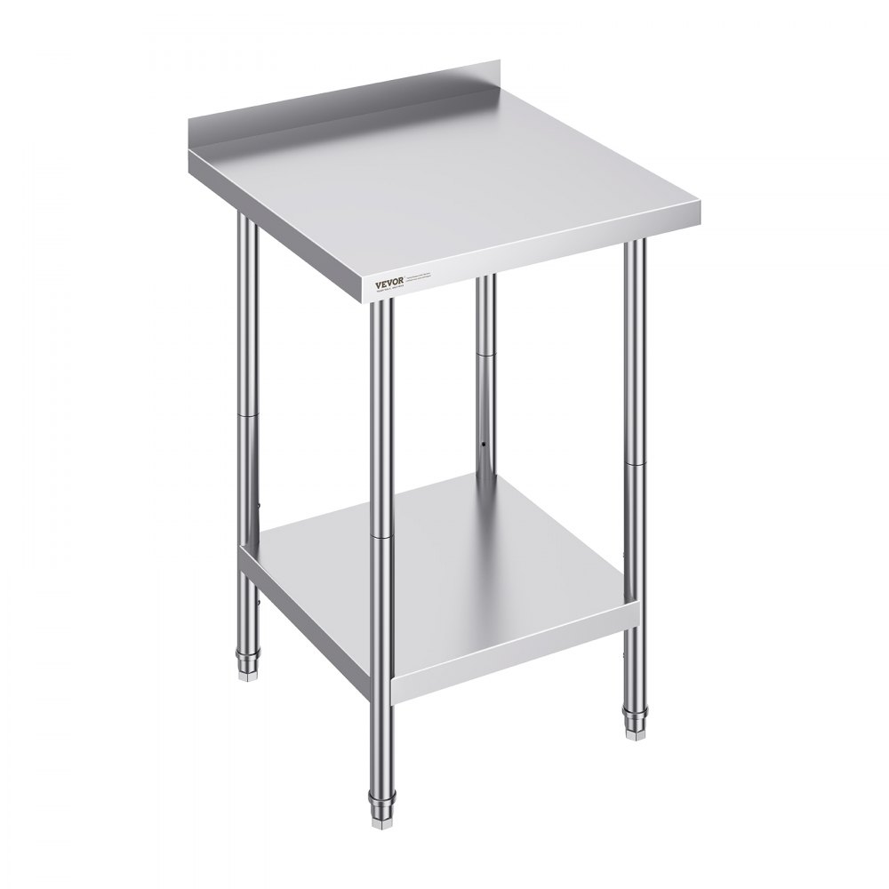 VEVOR 24 x 24 x 36 Inch Stainless Steel Work Table, Commercial Food Prep Worktable Heavy Duty Prep Worktable, Metal Work Table with Adjustable Height for Restaurant, Home and Hotel - CFBXGGZTLCWJV13MBV0