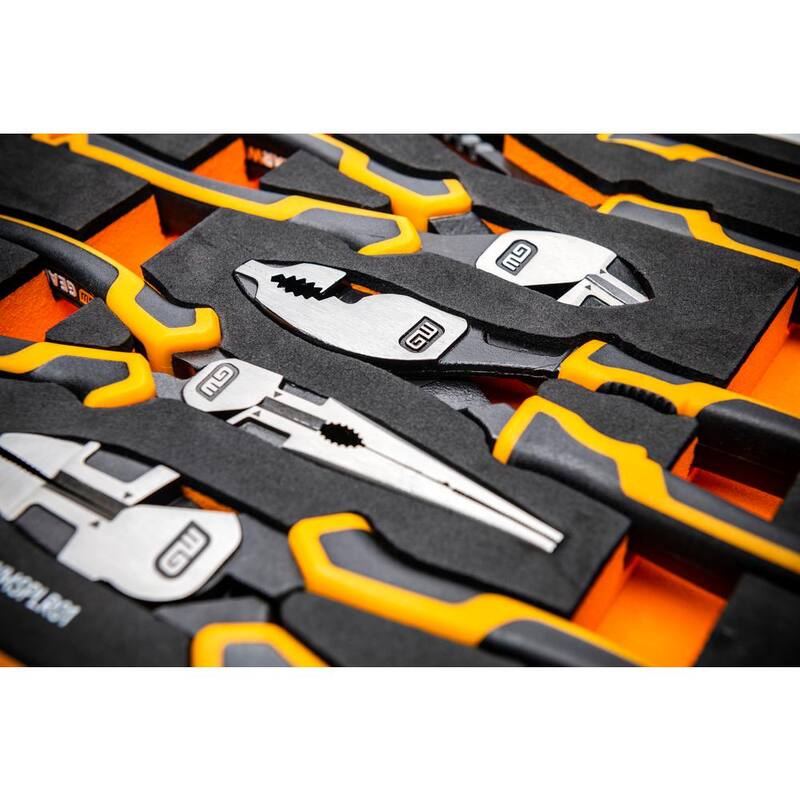 Set de alicates GEARWRENCH Cushion Grip Pitbull con bandeja de almacenamiento de espuma EVA (5 piezas) - GWMSPLR01