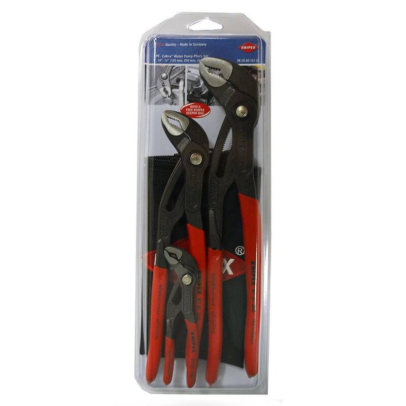 Juego de 3 piezas de alicates de junta de caja de 12 pulgadas KNIPEX con bolsa de almacenamiento - 9K 00 80 122 US