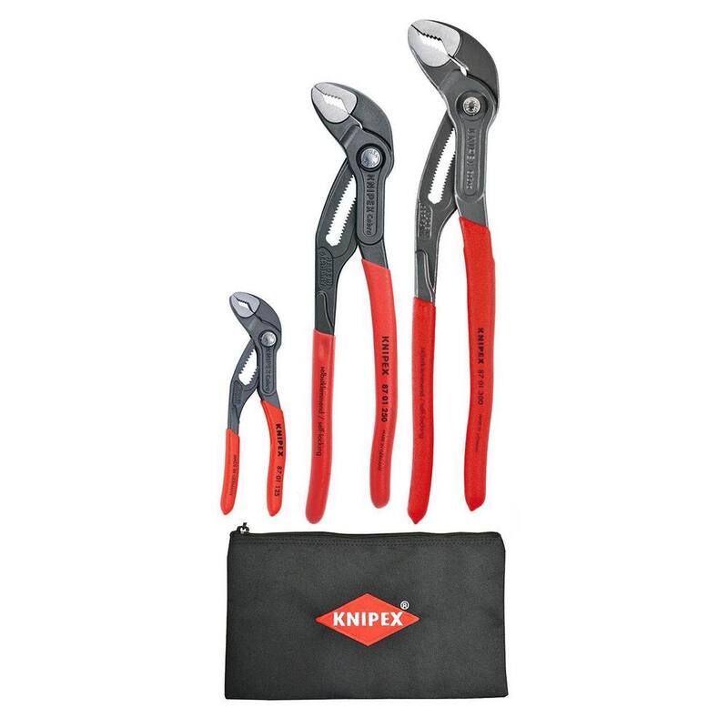 Juego de 3 piezas de alicates de junta de caja de 12 pulgadas KNIPEX con bolsa de almacenamiento - 9K 00 80 122 US