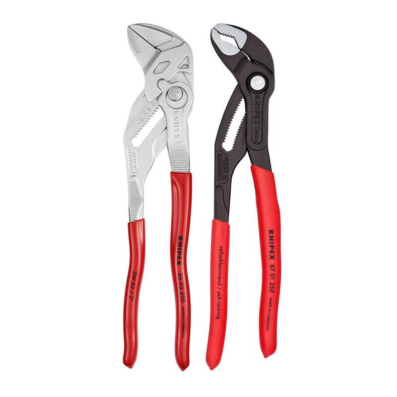 Juego de pinzas KNIPEX de 2 piezas de 10 pulgadas Cobra Water Pump and Pliers Wrench - Set de pinzas - 9K 00 80 147 US